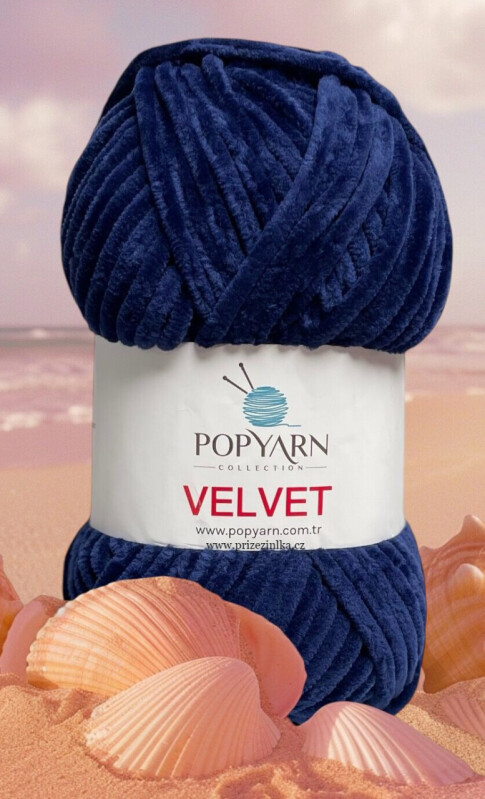 POPYARN VELVET B013 tm.modrá