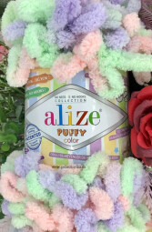 Puffy color 5938 fialovo-zeleno-růžová