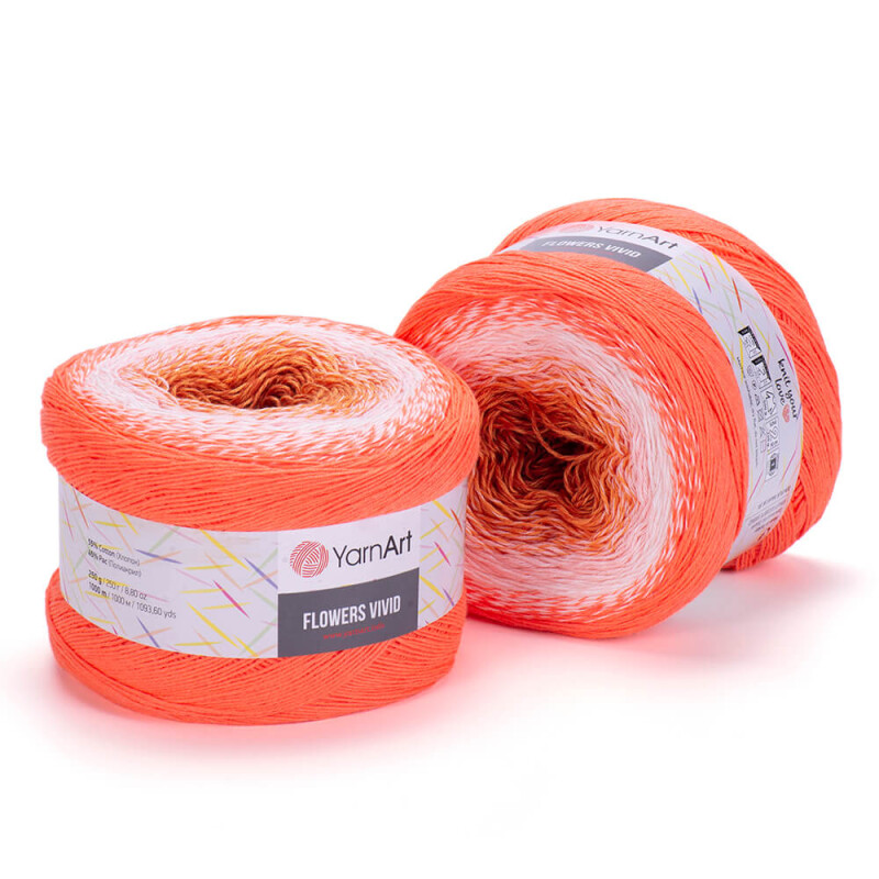 Flowers Vivid 512 rezavá,bílá,neon oranžový