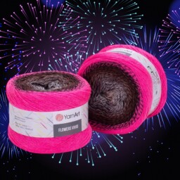 Flowers Vivid 501 sv.šedá,hnědá,neon růžová 