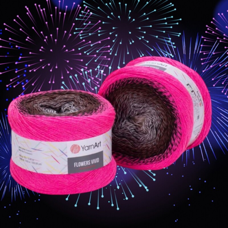 Flowers Vivid 501 sv.šedá,hnědá,neon růžová 