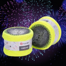 Flowers Vivid 502 sv.šedá,tm.šedá,neon žlutý 