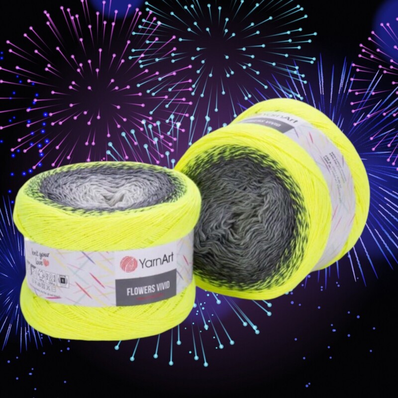 Flowers Vivid 502 sv.šedá,tm.šedá,neon žlutý 