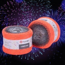 Flowers Vivid 503 sv.šeda,tm.šedá,neon oranžový 