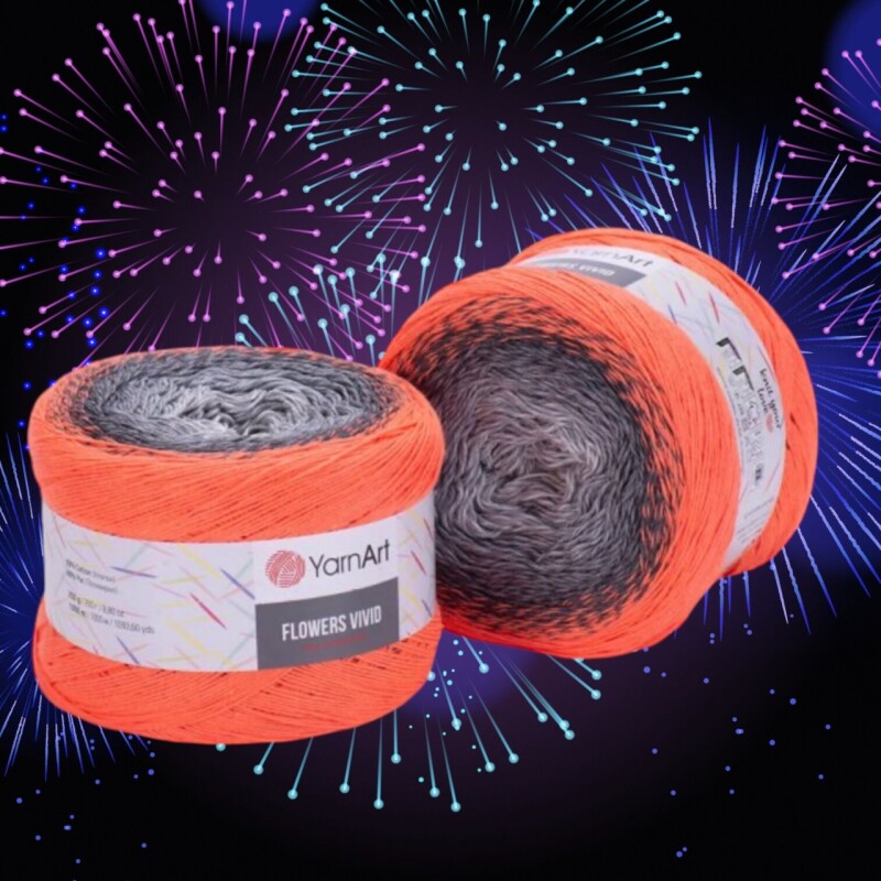 Flowers Vivid 503 sv.šeda,tm.šedá,neon oranžový 