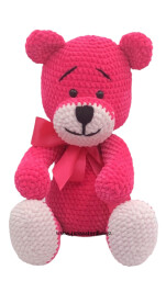 Háčkovaný medvidek jasná růžová 