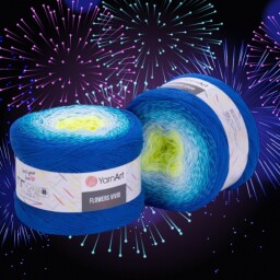 Flowers Vivid 510 neon žlutý,tyrkys,modrá