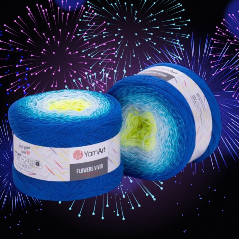 Flowers Vivid 510 neon žlutý,tyrkys,modrá