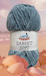 Samet soft 259 šedo-modrá