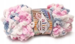 Puffy fine color 5945 bílo-růžovo-modrá