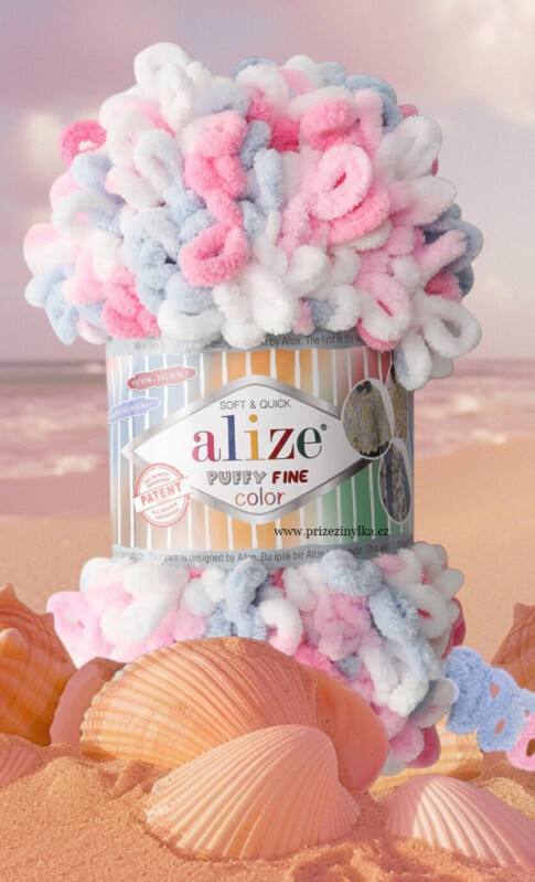 Puffy fine color 5945 bílo-růžovo-modrá