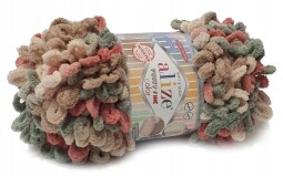 Puffy fine color 6039 béž.,vín.,zelená