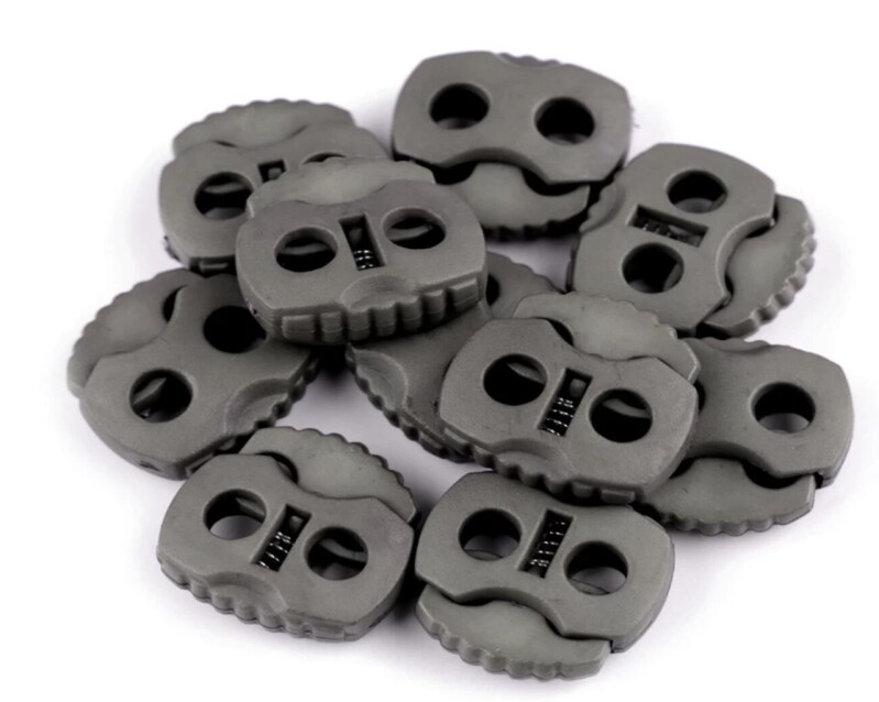Brzdička s dvěma dirkami 20x20mm šedá strední