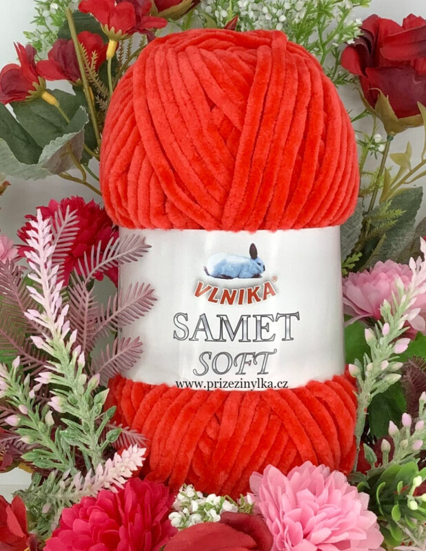 Samet soft 237 červená 