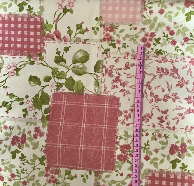 Patchwork růžičkový růžový