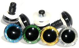 Bezpečnostní oči 20mm glitrové stříbrné