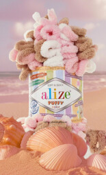 Puffy color 6046 hnědo-růžová-bílá