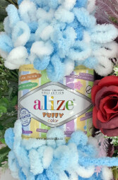 Puffy color 5924 pastel.modrá-bílá