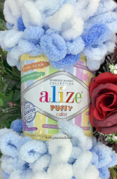 Puffy color 5865 modro-bílá