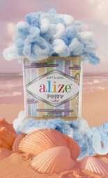 Puffy color 5865 modro-bílá