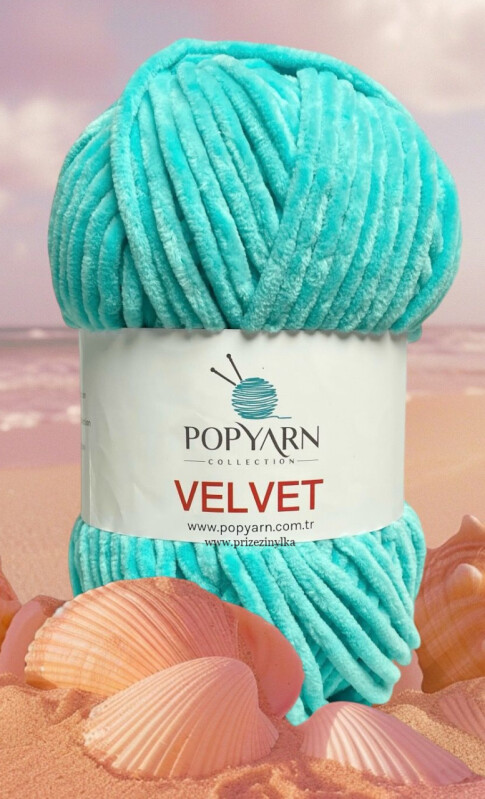 POPYARN VELVET B019 tyrkys 