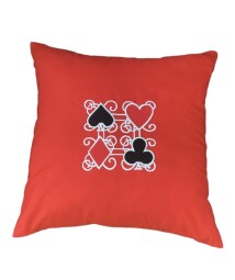 Povlak na polštářek 40x40 cm karty červený