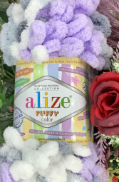 Puffy color 6372 fialová,šedá,bílá