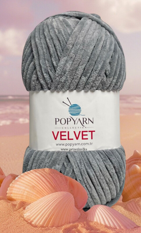 POPYARN VELVET B010 tm.šedá