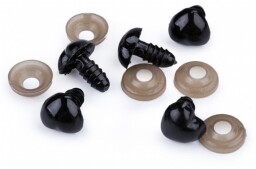 Bezpečnostní čumák srdce černý 12x13 mm