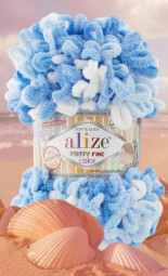 Puffy fine color 6371 modrá,bílá