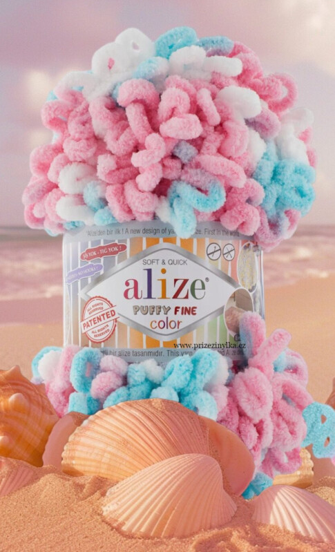 Puffy fine color 6377 růžová,mentol,bílá