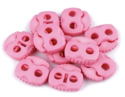Brzdička s dvěma dirkami 20x20mm růžová