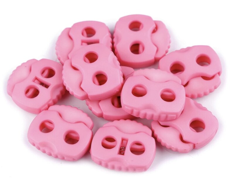 Brzdička s dvěma dirkami 20x20mm růžová