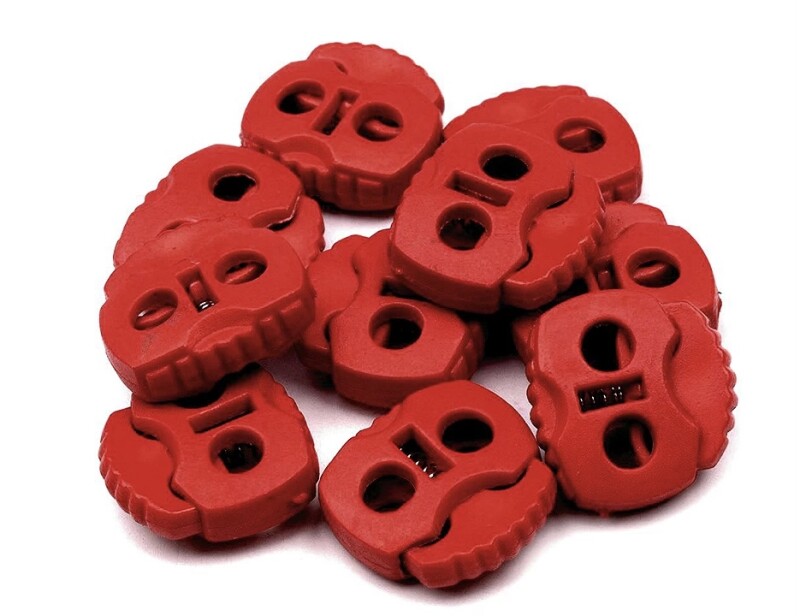 Brzdička s dvěma dirkami 20x20mm červená
