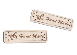 Cedulka-nášivka Handmade 15x50mm sv.béžová