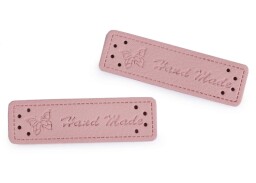 Cedulka-nášivka Handmade 15x50mm pudrová
