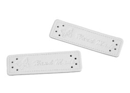 Cedulka-nášivka Handmade 15x50mm bílá