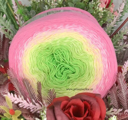 Rosegarden 314 jarní zelená, zelenkavá, žlutá, světle růžová, růžová