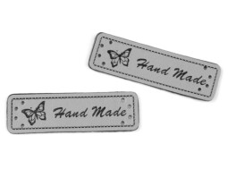 Cedulka-nášivka Handmade 15x50mm šedá