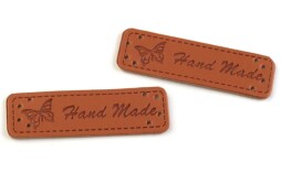Cedulka-nášivka Handmade 15x50mm hnědá